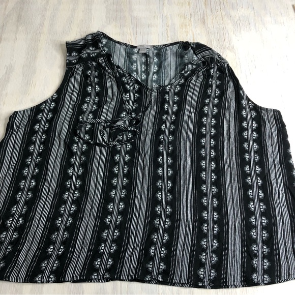 Falls Creek Sleeveless Blouse Black & White Plus Size 3X - Picture 8 of 11